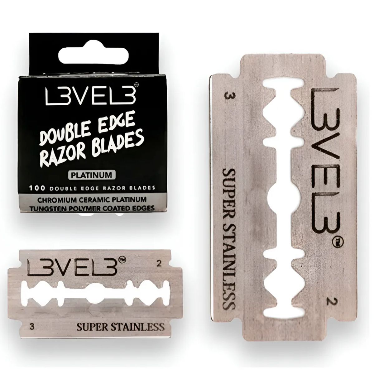NISHMAN - Hojas De Afeitar Level 3 Doble Filos Platinum 100 Unidades