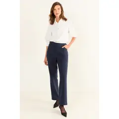MA GRIFFE - Pantalon Formal Recto Mujer Azul Magriffe