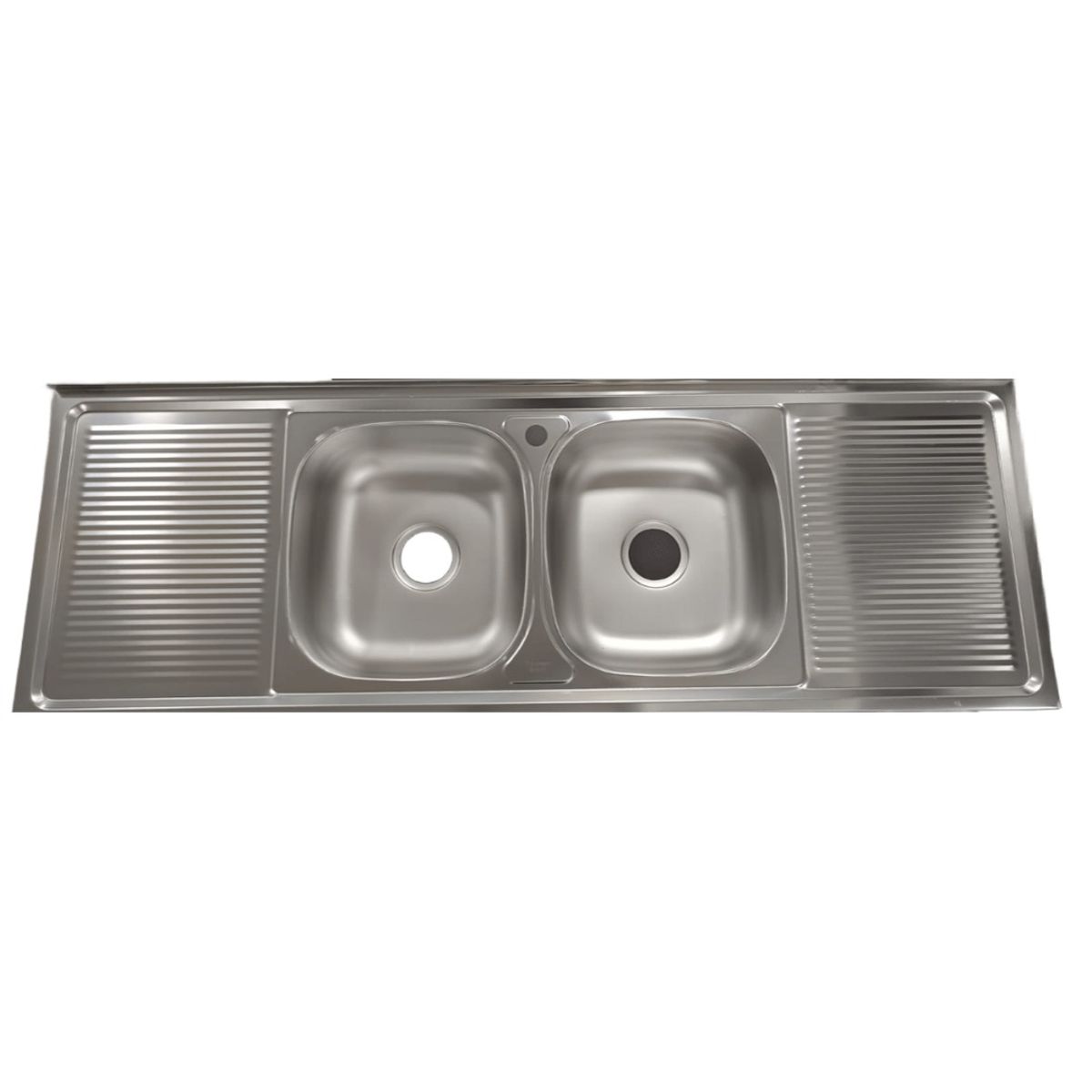 TAUMM - Lavaplatos Para Sobreponer 150x50x16 Cm 2 Bachas 2 Secadores