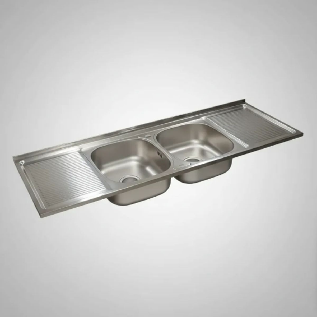 TAUMM - Lavaplatos Para Sobreponer 150x50x16 Cm 2 Bachas 2 Secadores