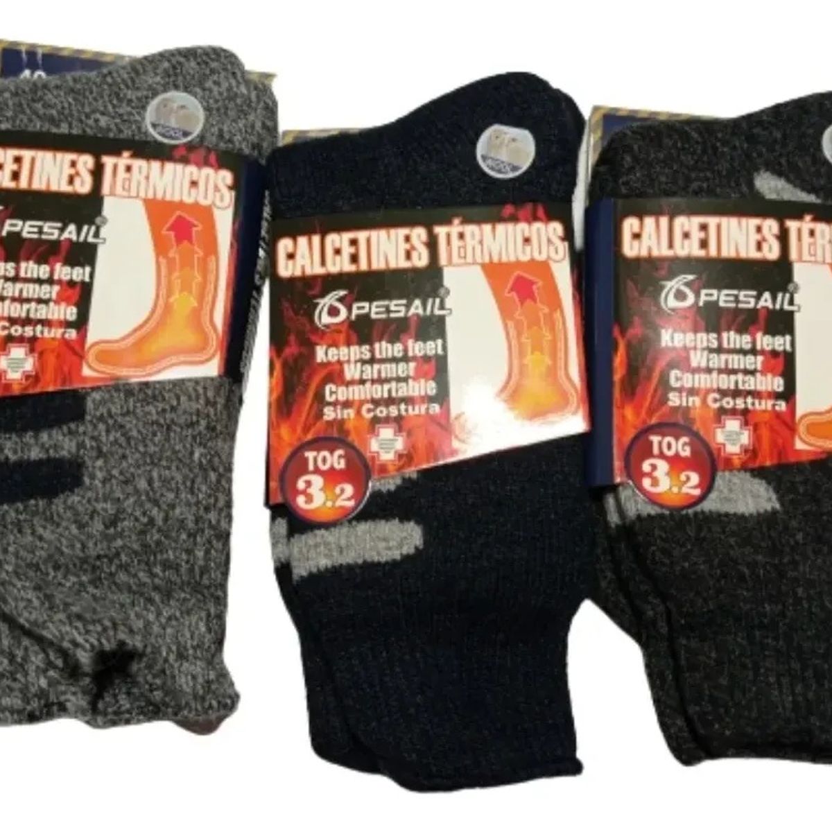 GENERICO - 12 Calcetines Ultra Termicos Gruesos Para Hombre - Sin Costuras