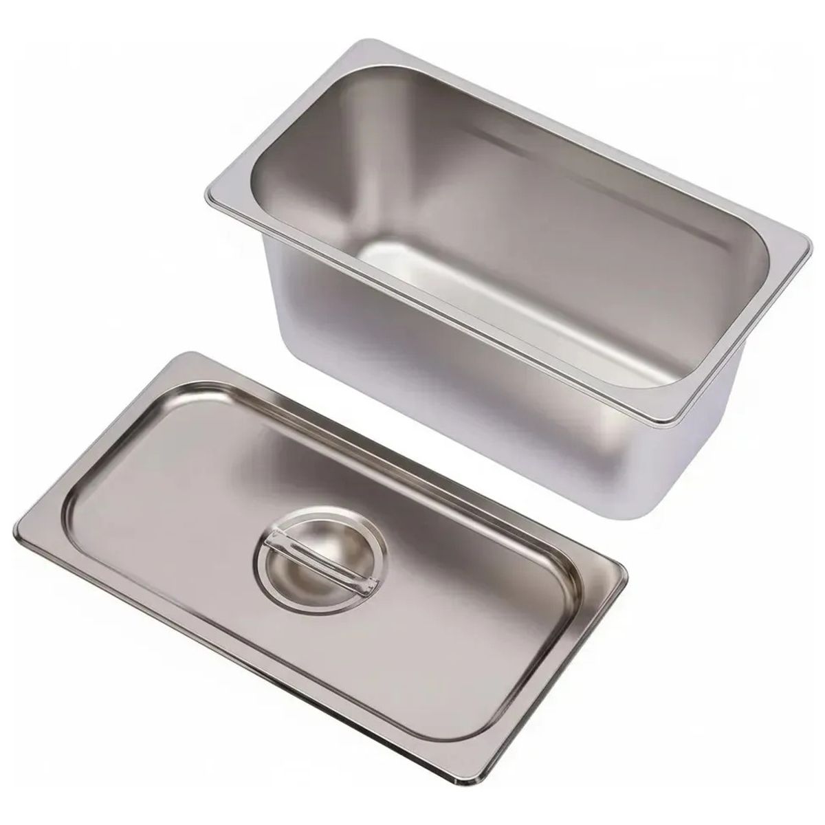 GENERICO - Deposito Gastronomico Acero Inoxidable Con Tapa 30x15x10cm