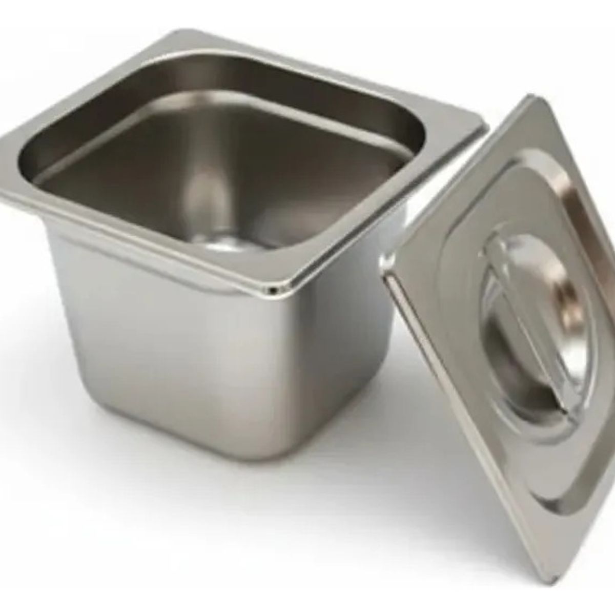 GENERICO - Deposito Gastronomico Acero Inoxidable Con Tapa 10x13.5x15cm