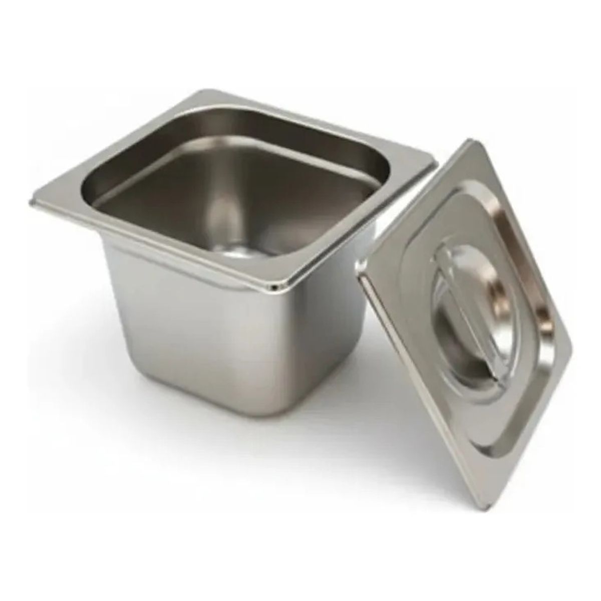 GENERICO - Deposito Gastronomico Acero Inoxidable Con Tapa 10x13.5x15cm