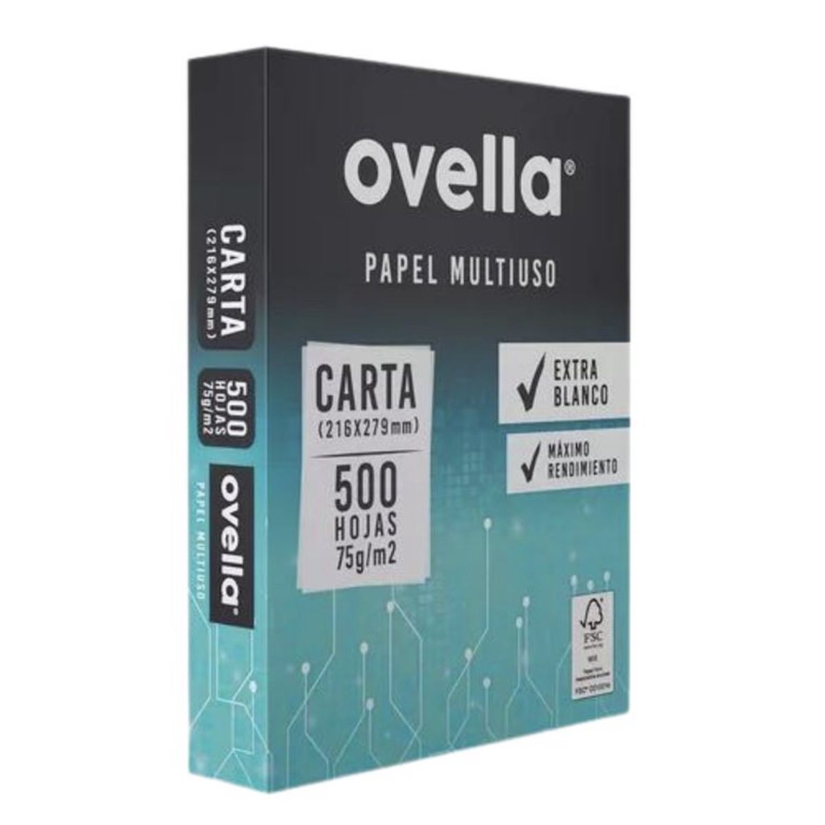 GENERICO - Resma Papel Tipo Carta Ovella - 500 Hojas - 75
