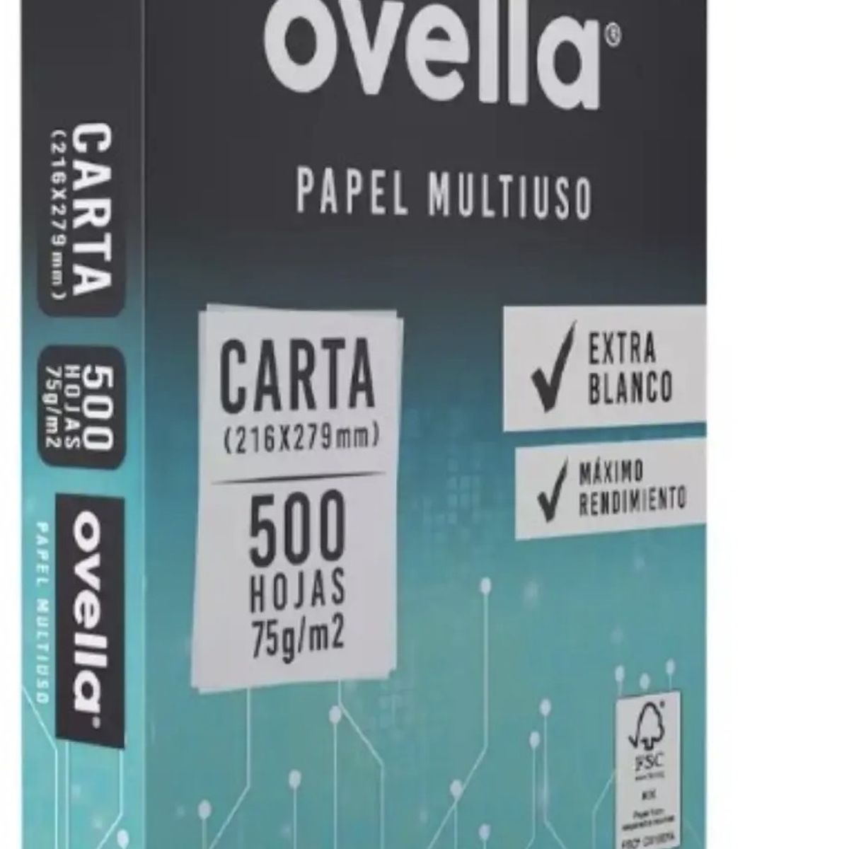 GENERICO - Resma Papel Tipo Carta Ovella - 500 Hojas - 75