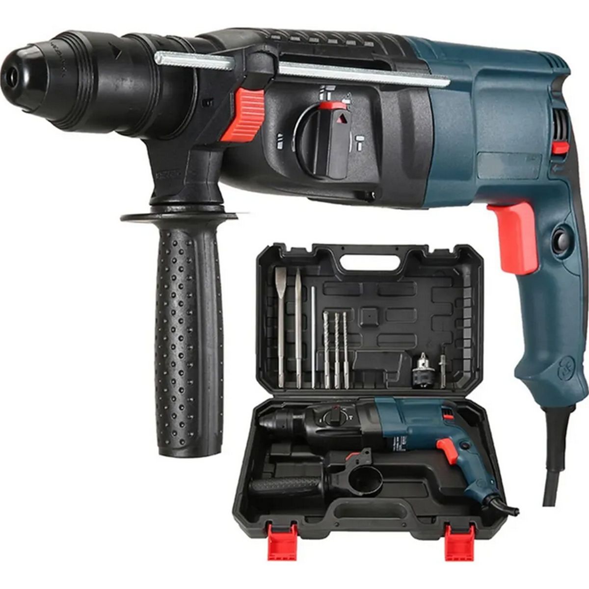 GENERICO - kit Rotomartillo Taladro Percutor Profesional + Maletín Azul 50hz