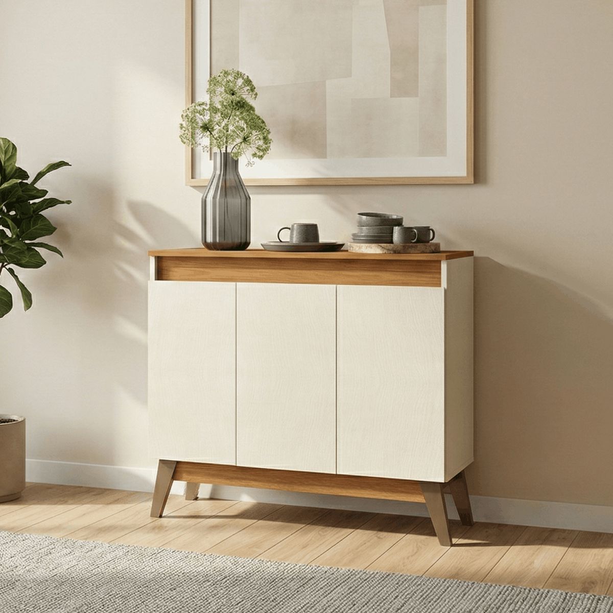 EXIT - Aparador Buffet 3 puertas Beige Roble - Treviso