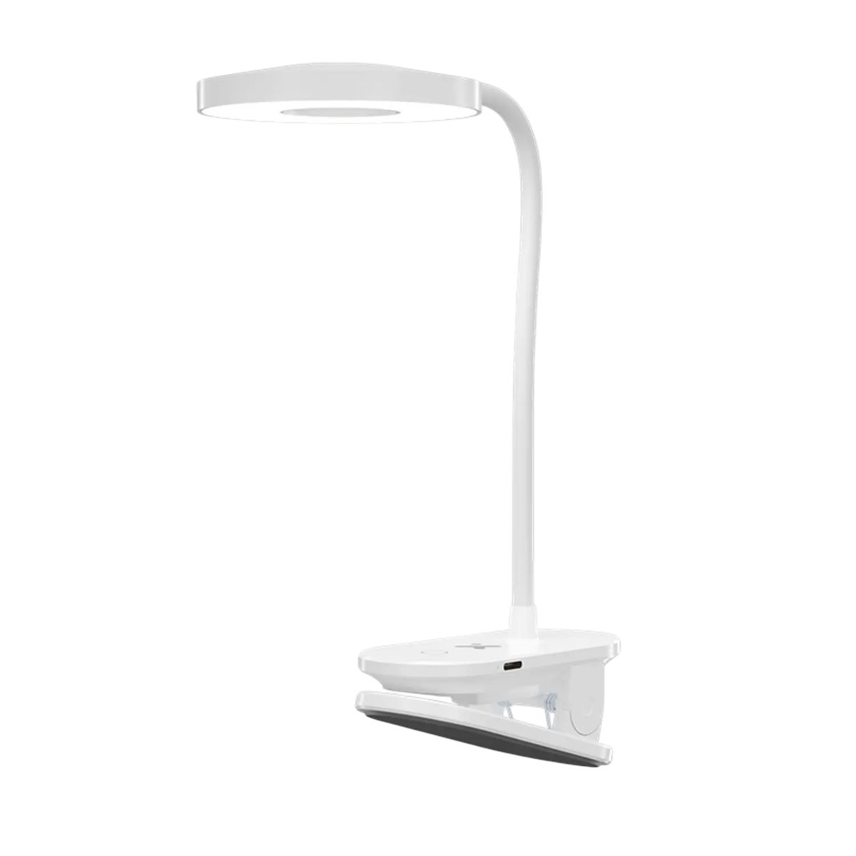 XTECH - Xtech XTA-703 Rechargeable Desk LED Clip Lamp, Lámpara de Escritorio, LED, Recargable, USB-C, 16 LEDs, Control Táctil, Blanco
