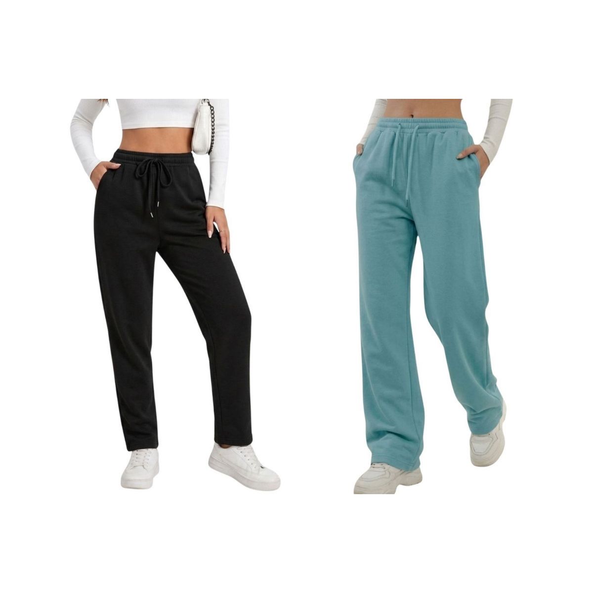 LOOK SHOP - Pack 2 Pantalón Recto Jogger Buzo Mujer Algodón Forro Polar 138