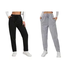 LOOK SHOP - Pack 2 Pantalón Recto Jogger Buzo Mujer Algodón Forro Polar 138