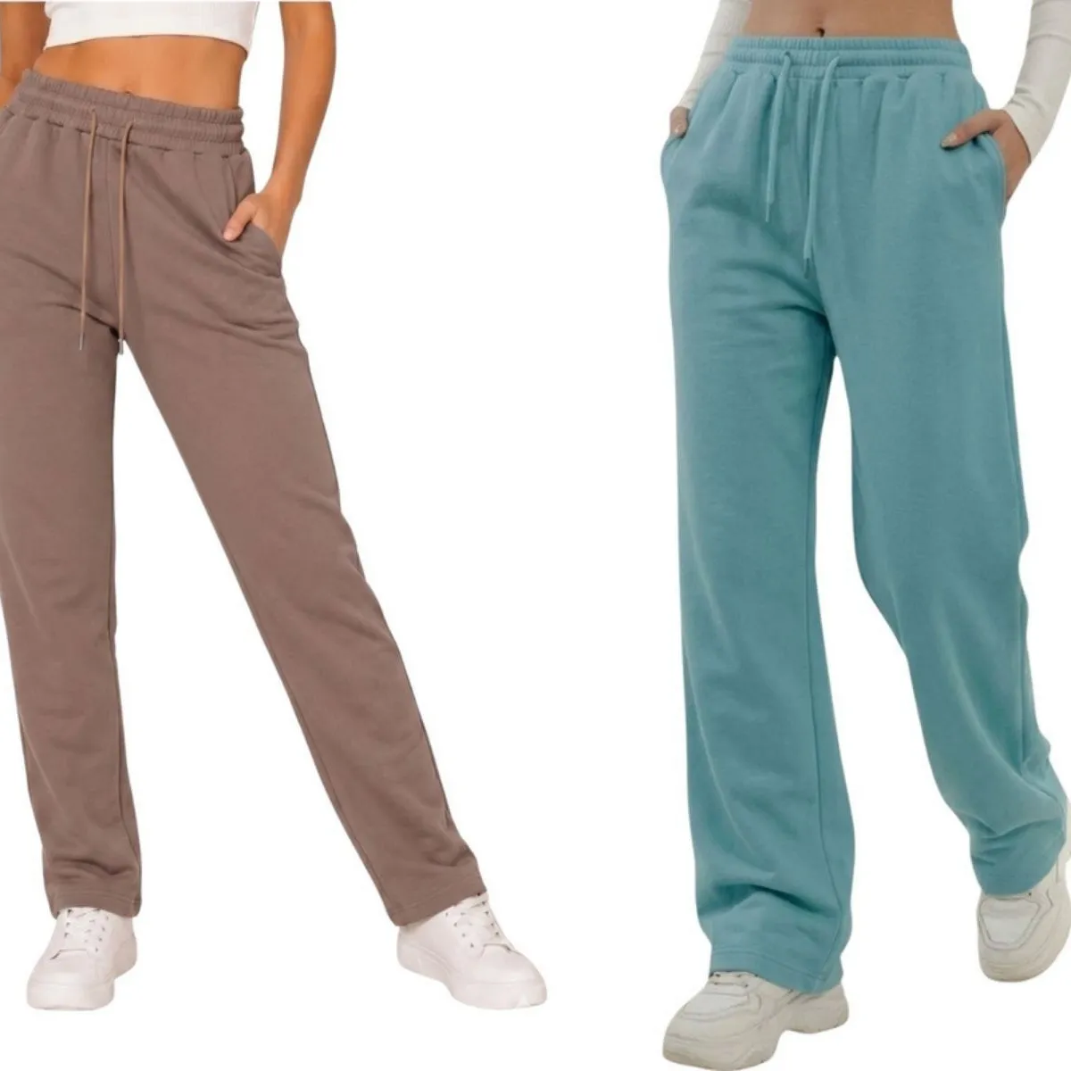 LOOK SHOP - Pack 2 Pantalón Recto Jogger Buzo Mujer Algodón Forro Polar 138