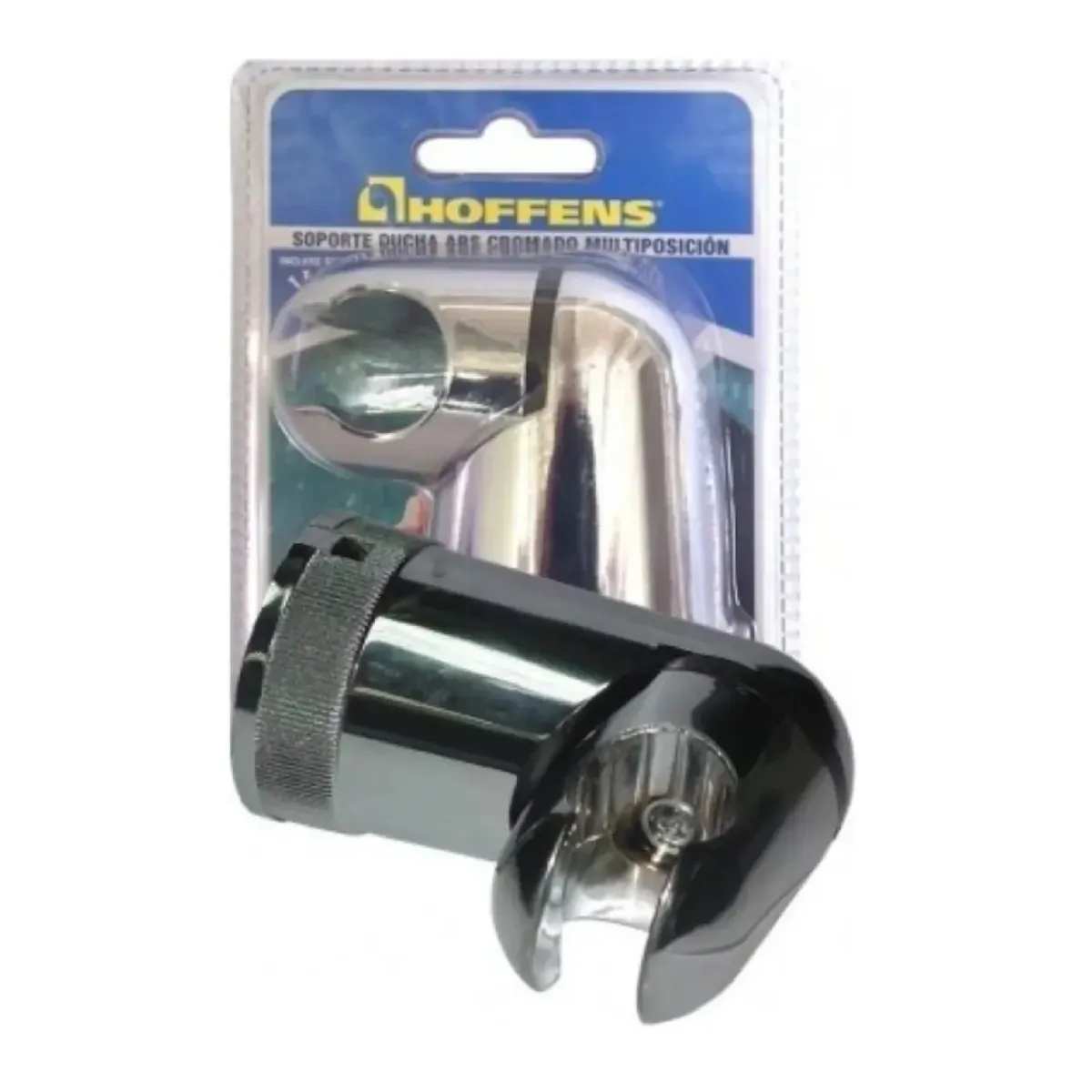 HOFFENS - Soporte Para Ducha Teléfono Abs Cromado Orientable + Anclaje
