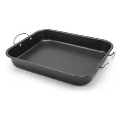 GENERICO - Set 2 Bandeja de Acero Inoxidable 37x29x5cm para Cocina