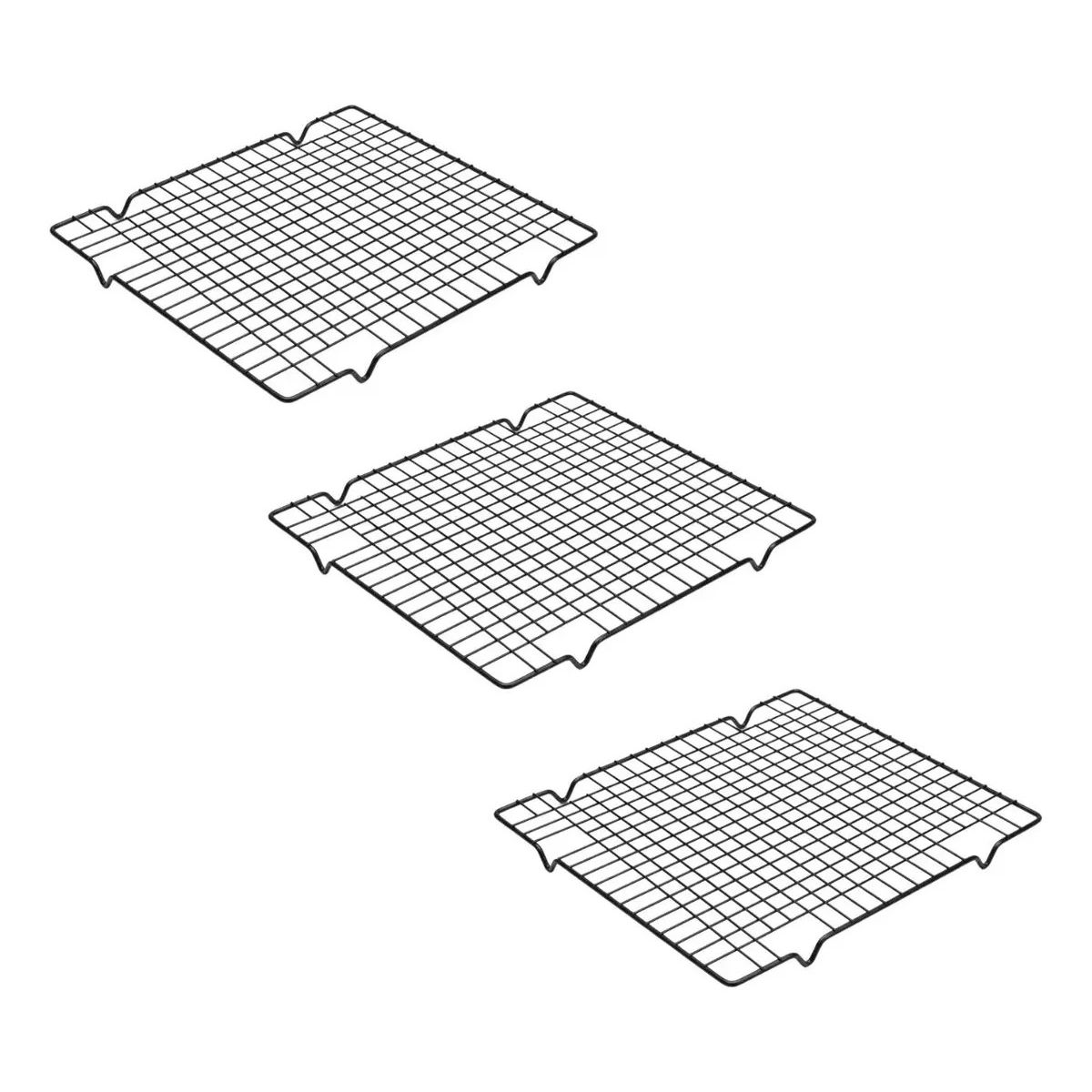 GENERICO - Set 3 Rejillas Metálica Antiadherente Horno Galleta 28x25cm