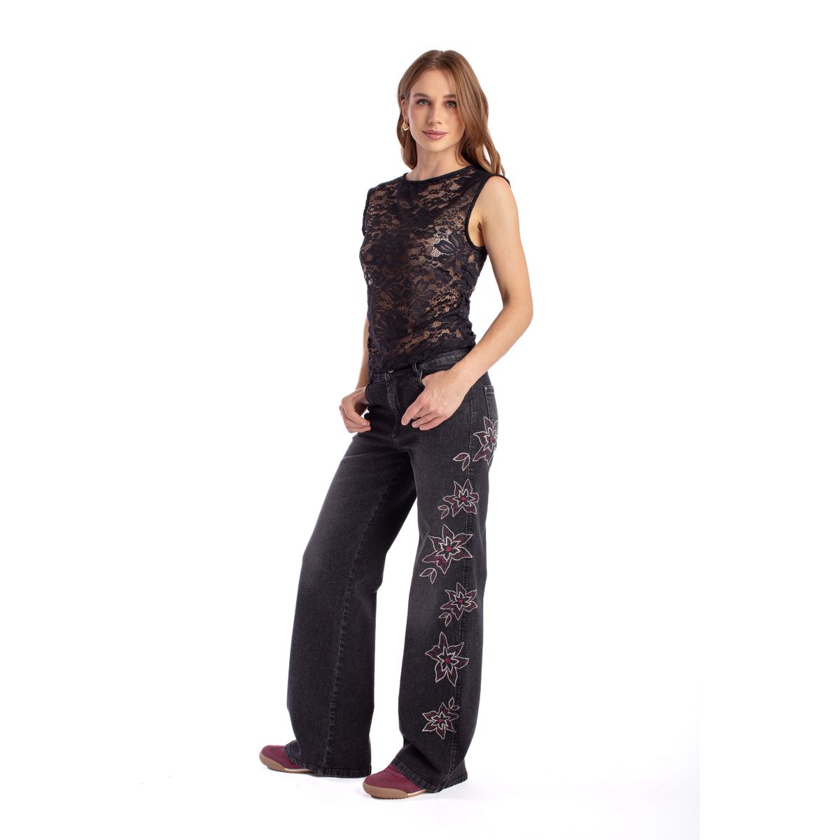 EFESIS - Jeans Wide Tiro Medio Mujer