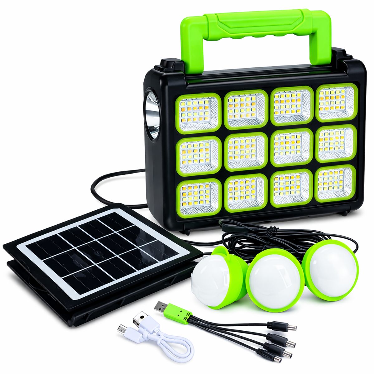 GENERICO - Kit Solar Portátil Con Panel Integrado, Luz Led, Radio Y Bt
