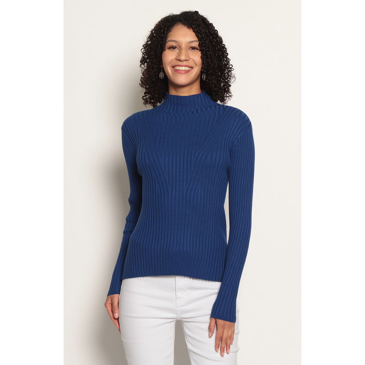 WADOS - SWEATER MANGA LARGA SOLIDO CON CUELLO ALTO