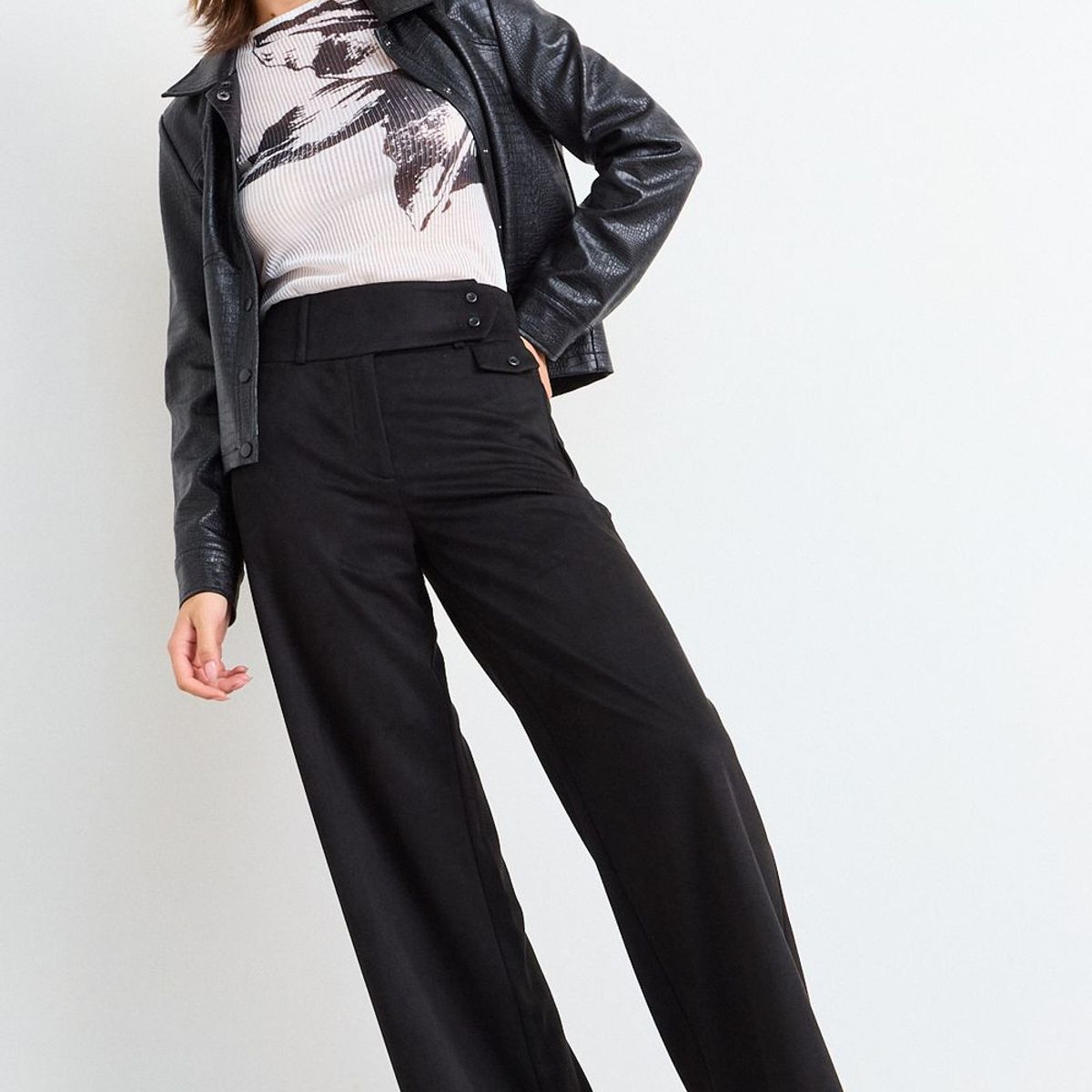 IO - Pantalon Liso Mujer Negro Io