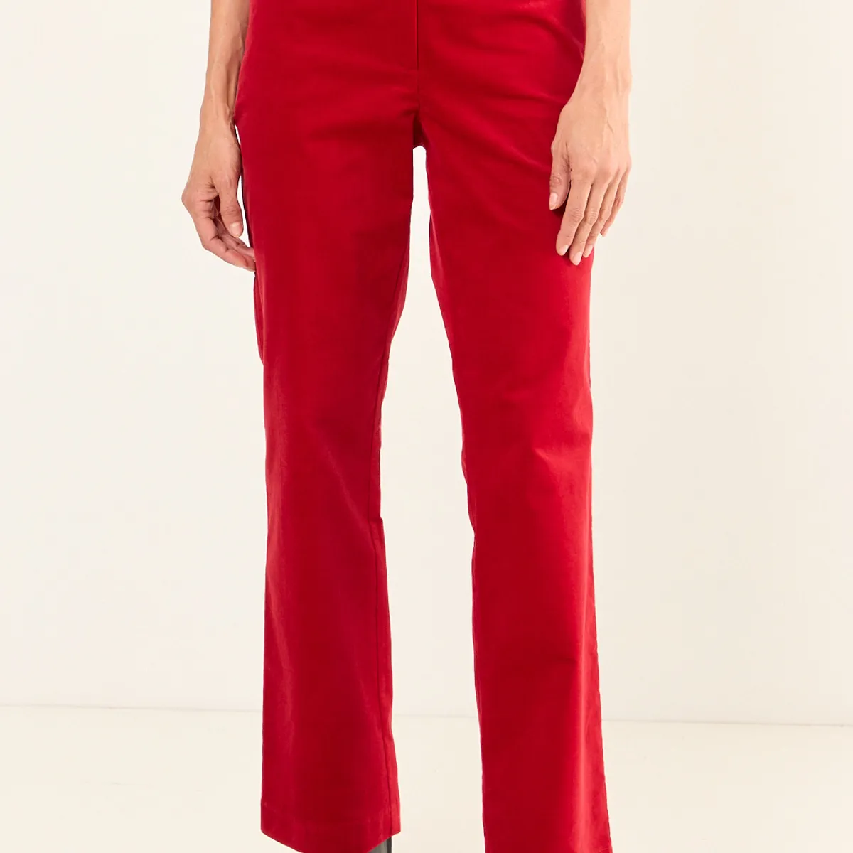 MA GRIFFE - Pantalon Corte Pretina Mujer Rojo Magriffe