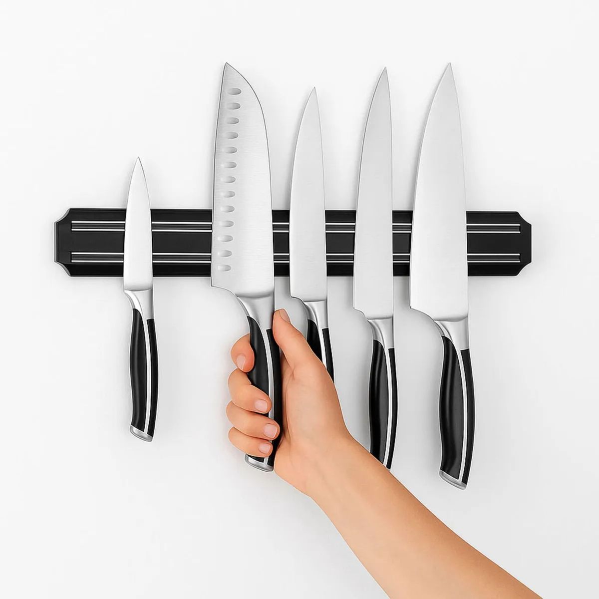MOVI - Barra Magnética Porta Cuchillos 50 cm Organizador de Pared para Cocina