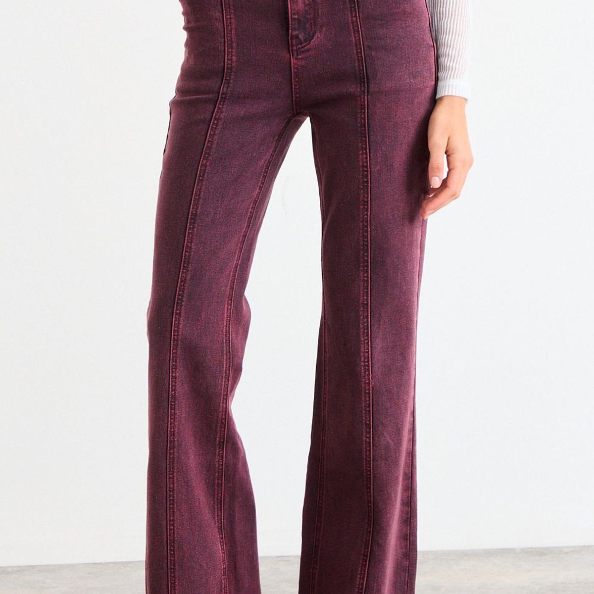 IO - Jeans Liso Mujer Burdeo Io