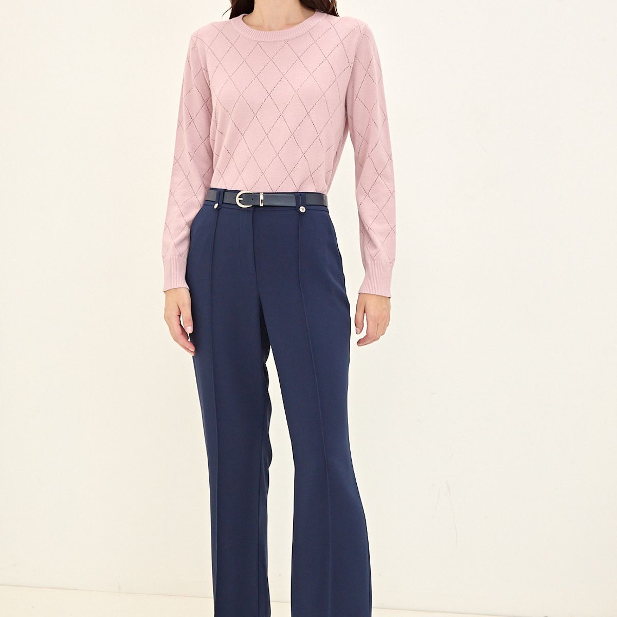 MA GRIFFE - Pantalon Azul Marino Mujer Magriffe