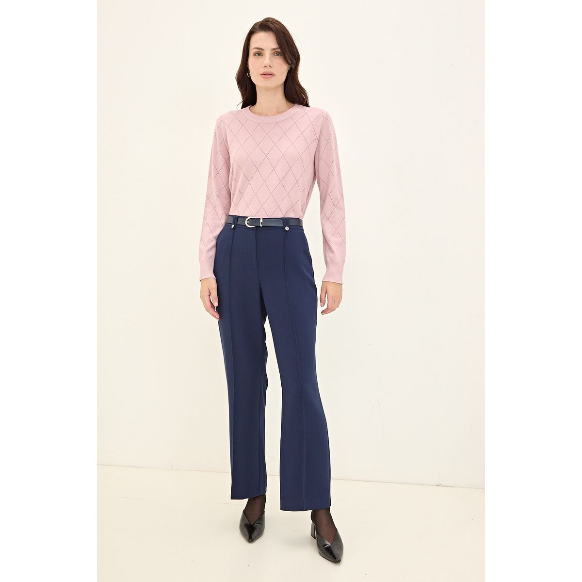 MA GRIFFE - Pantalon Azul Marino Mujer Magriffe