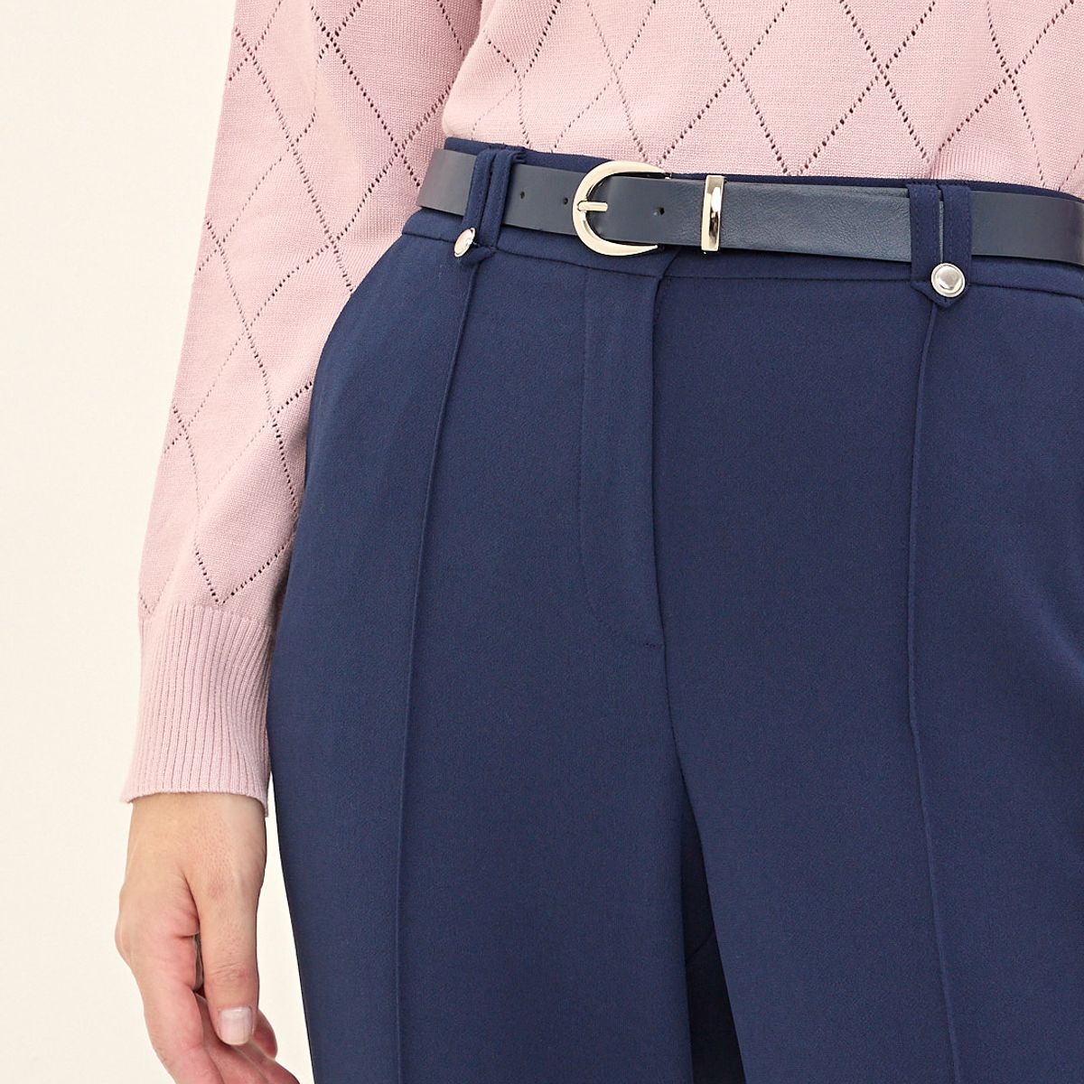 MA GRIFFE - Pantalon Azul Marino Mujer Magriffe