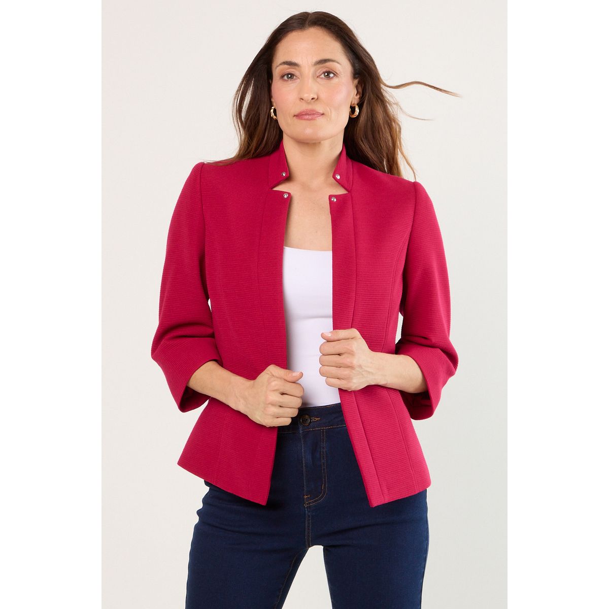 MA GRIFFE - Blazer Liso Mujer Fucsia Magriffe