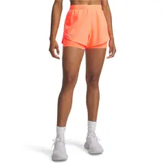 UNDER ARMOUR - Short Mujer Fly By 2 En 1 Naranjo