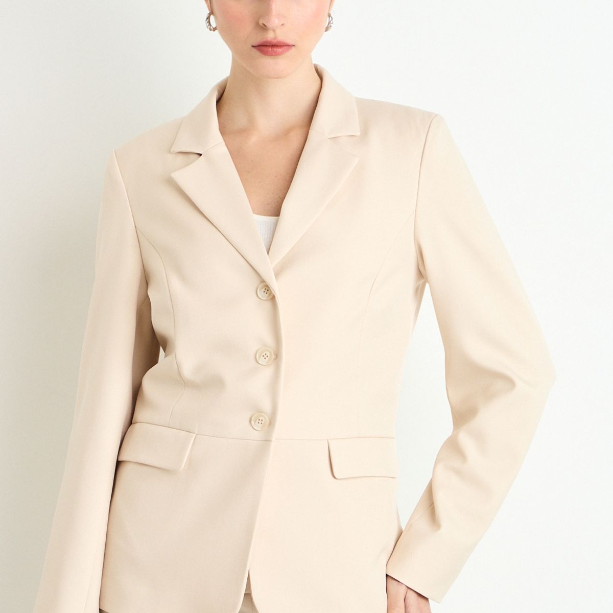 ASH - Blazer Liso Mujer Beige Ash