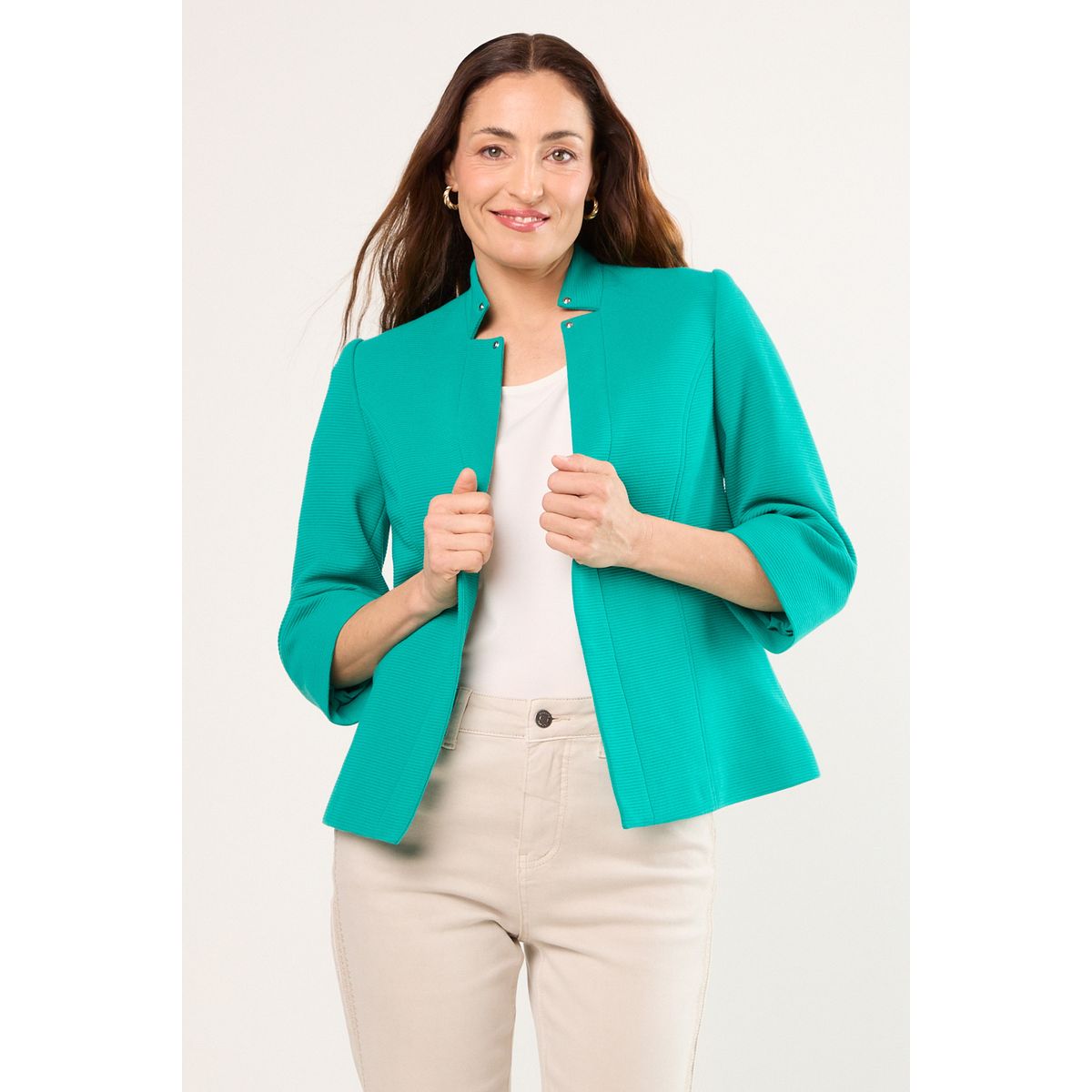 MA GRIFFE - Blazer Liso Mujer Verde Magriffe