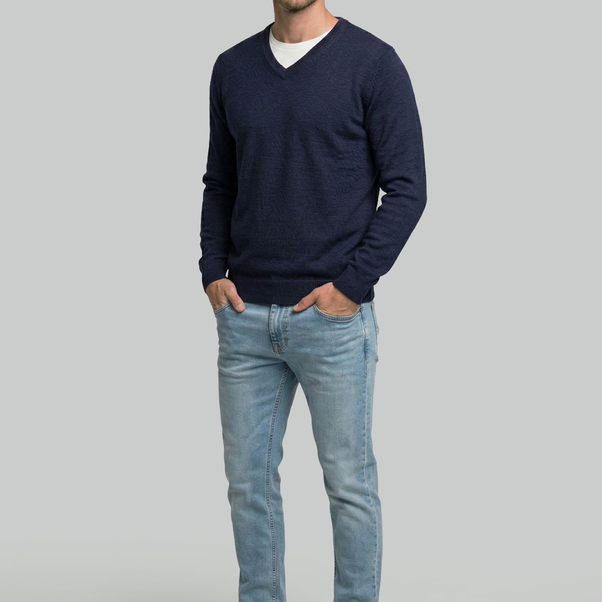 NEW MAN - Sweater Monaco Navy Melange New Man