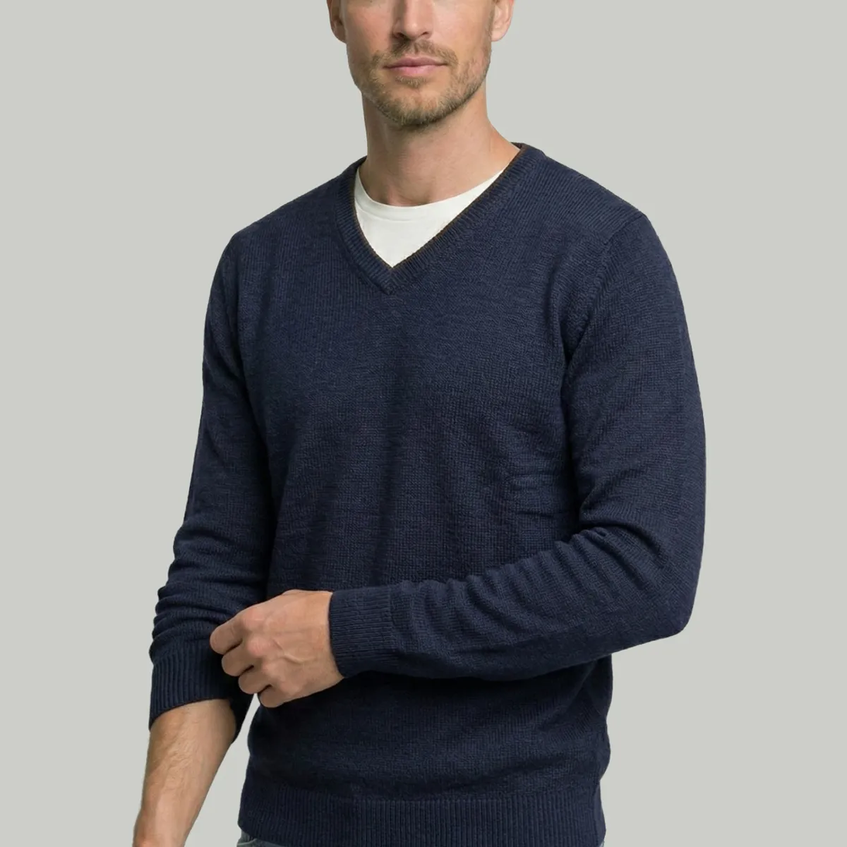 NEW MAN - Sweater Monaco Navy Melange New Man