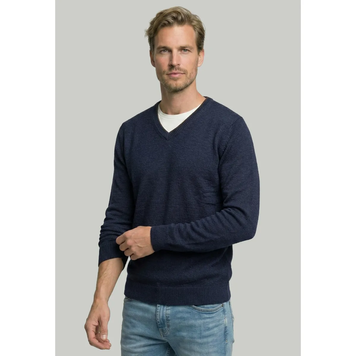 NEW MAN - Sweater Monaco Navy Melange New Man