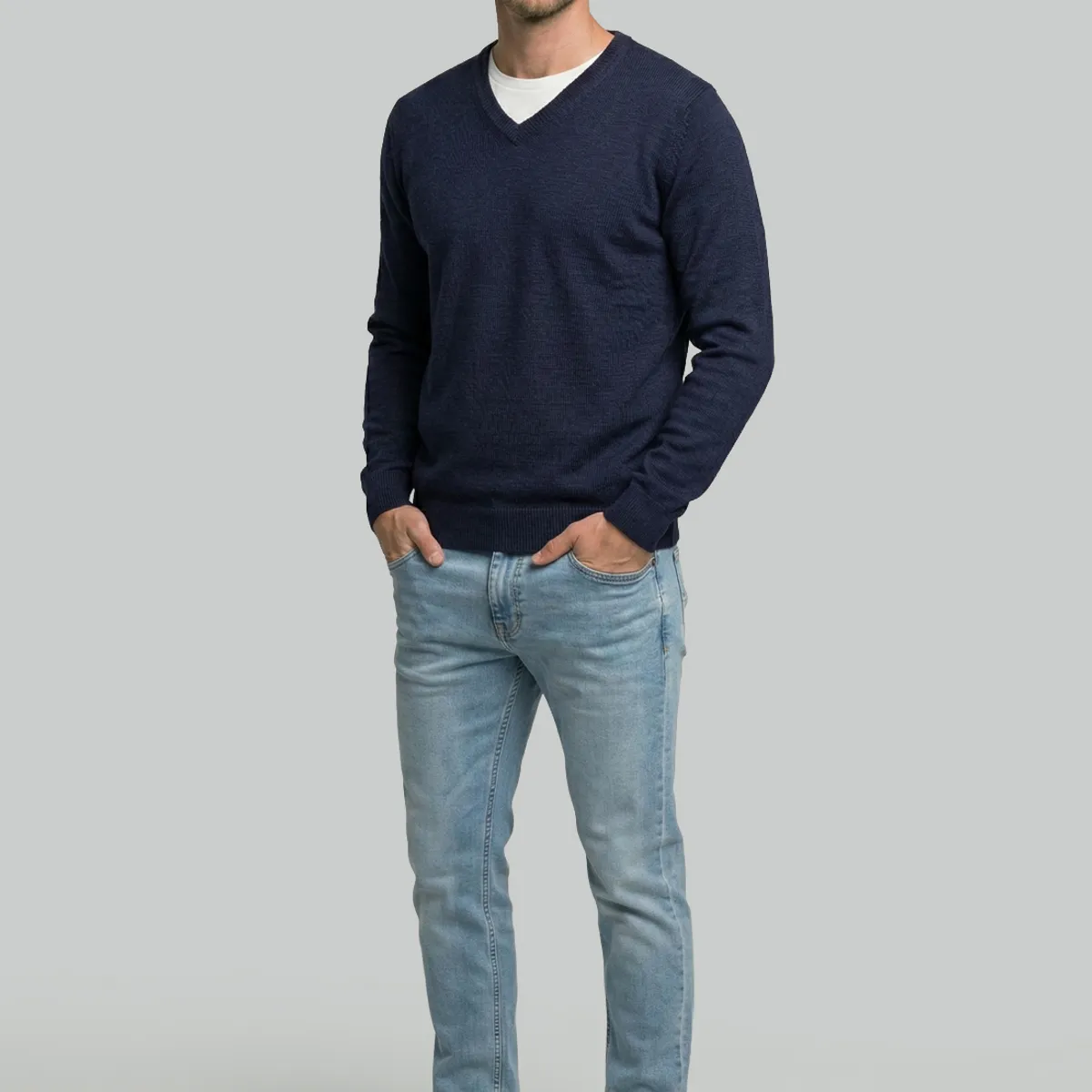 NEW MAN - Sweater Monaco Navy Melange New Man