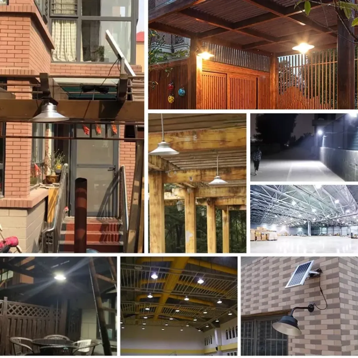 GENERICO - Lampara Solar Led Tipo Campana 1800 Lm Terraza / Jardín