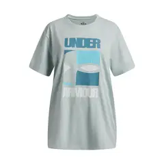 UNDER ARMOUR - Polera M/C Niña G Block Logo Os Ss Azul
