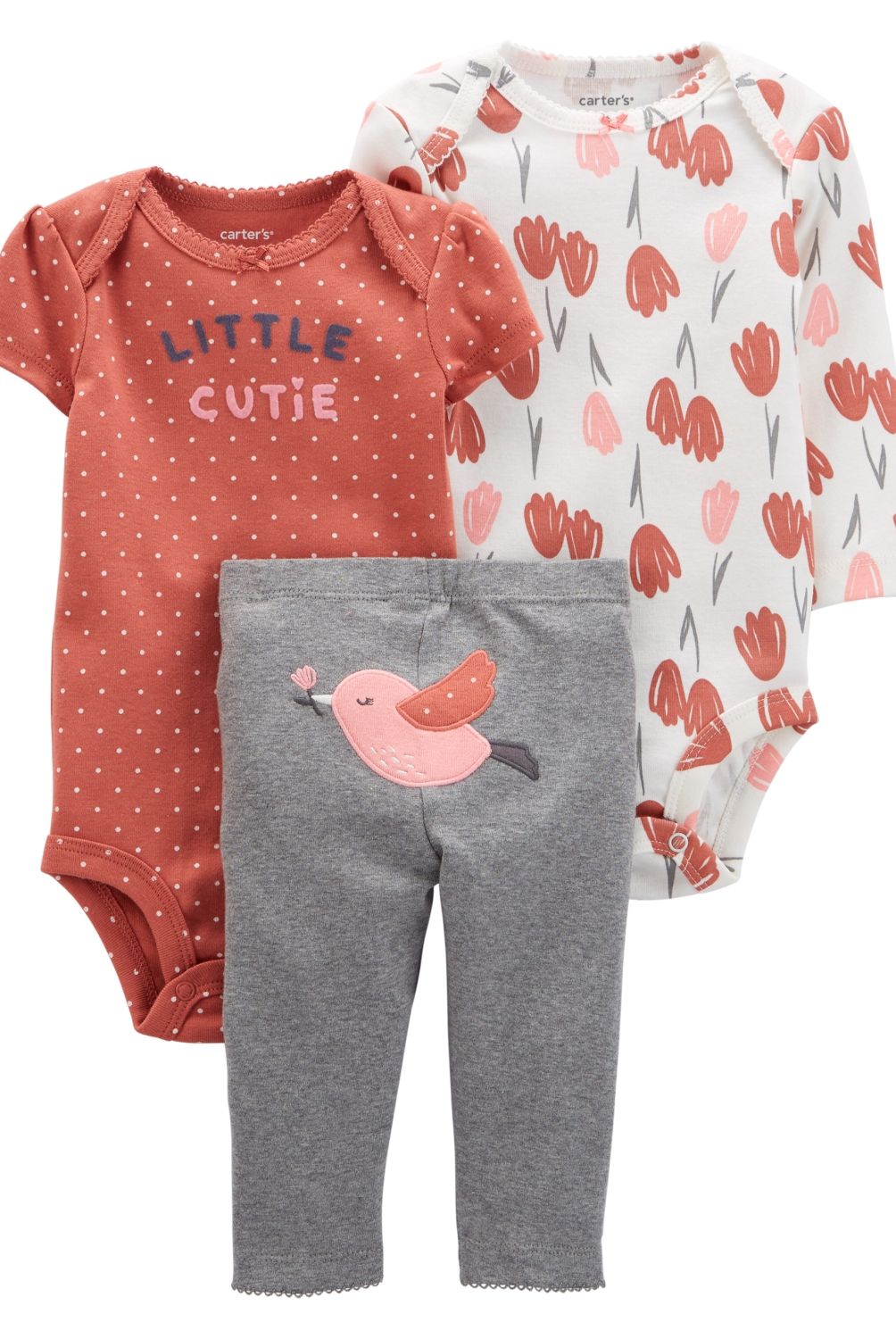 CARTER'S - Carter´s Conjunto 3 Piezas Calza Y 2 Bodies Bebe Niña