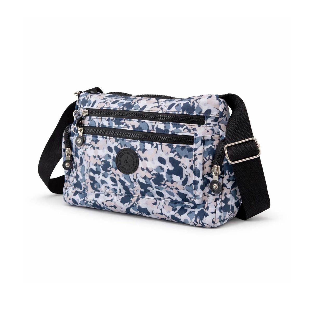 GENERICO - Bolso Bandolera Mujer Mediano Con Cierres Nylon 32x22x12cm