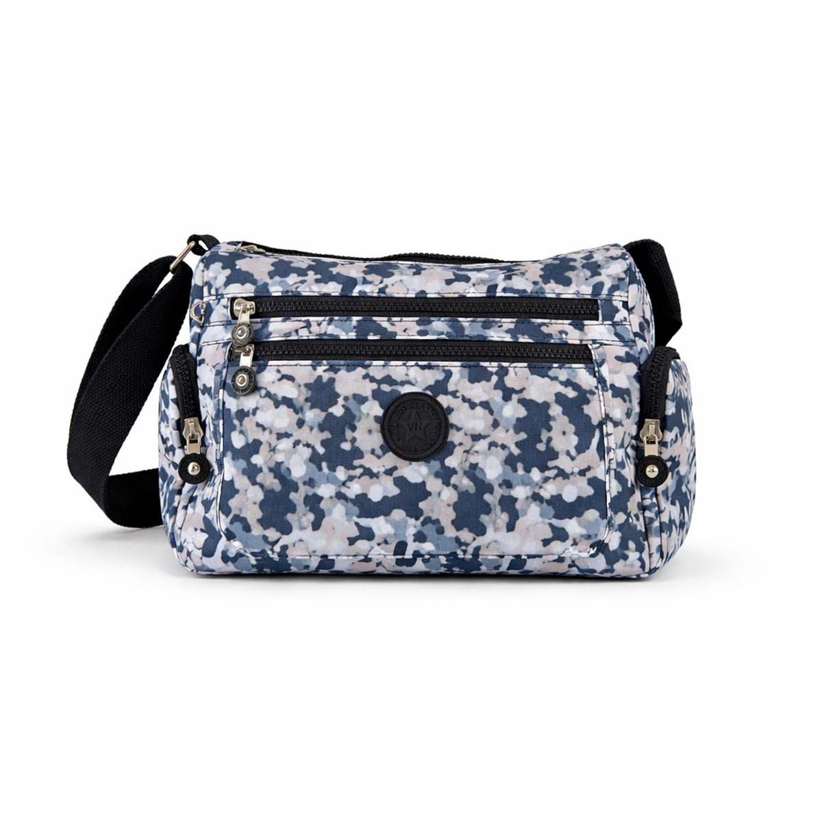 GENERICO - Bolso Bandolera Mujer Mediano Con Cierres Nylon 32x22x12cm