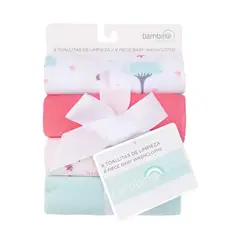 BAMBINO - Toallitas de Limpieza Set 8 Niña Jirafas y Cebras