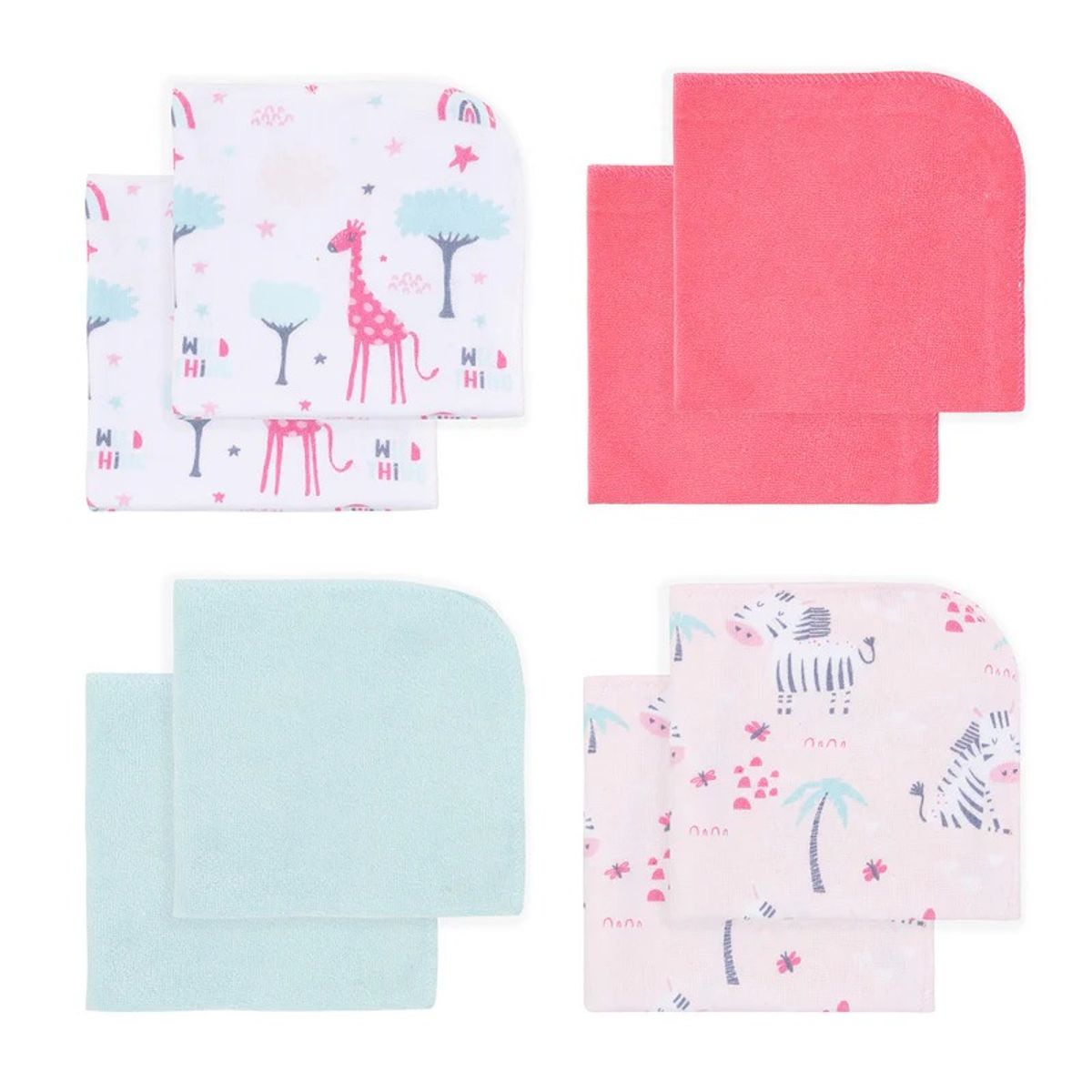 BAMBINO - Toallitas de Limpieza Set 8 Niña Jirafas y Cebras