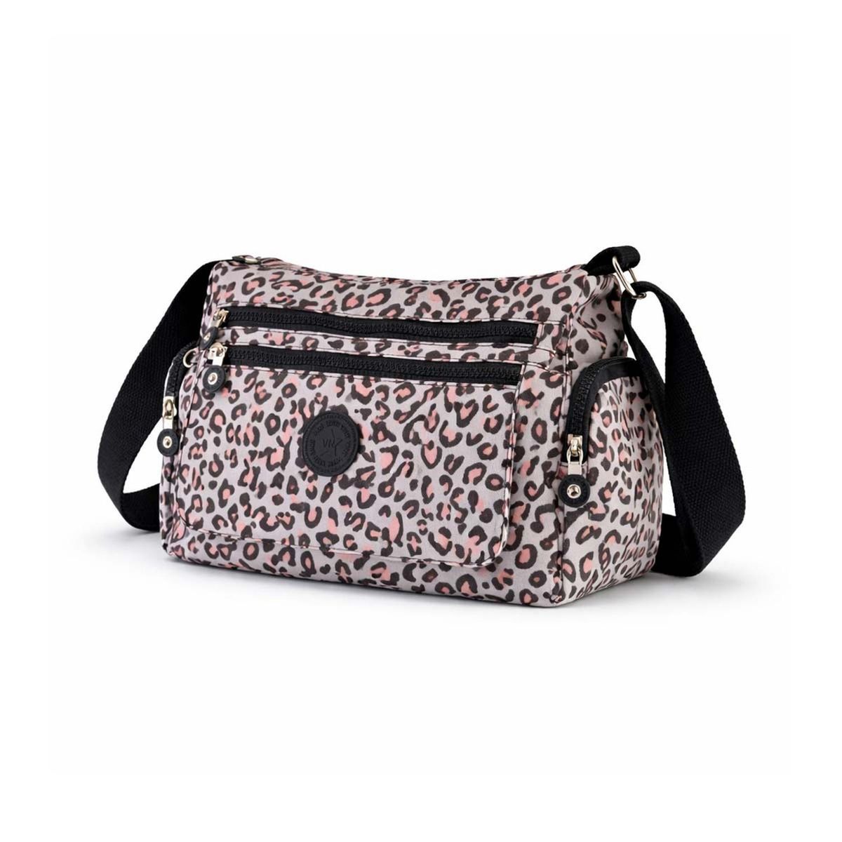 GENERICO - Bolso Bandolera Mujer Mediano Con Cierres Nylon 32x22x12cm
