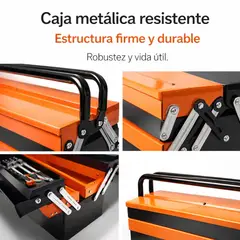 SPACE HOME - Caja de Herramientas Metálica con 34 Piezas y Accesorios