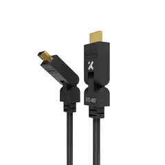 XTECH - XTC-607 Cable HDMI 1.8m Giratorio 180° 4K 30Hz Alta Velocidad 10.2Gbps Dorado