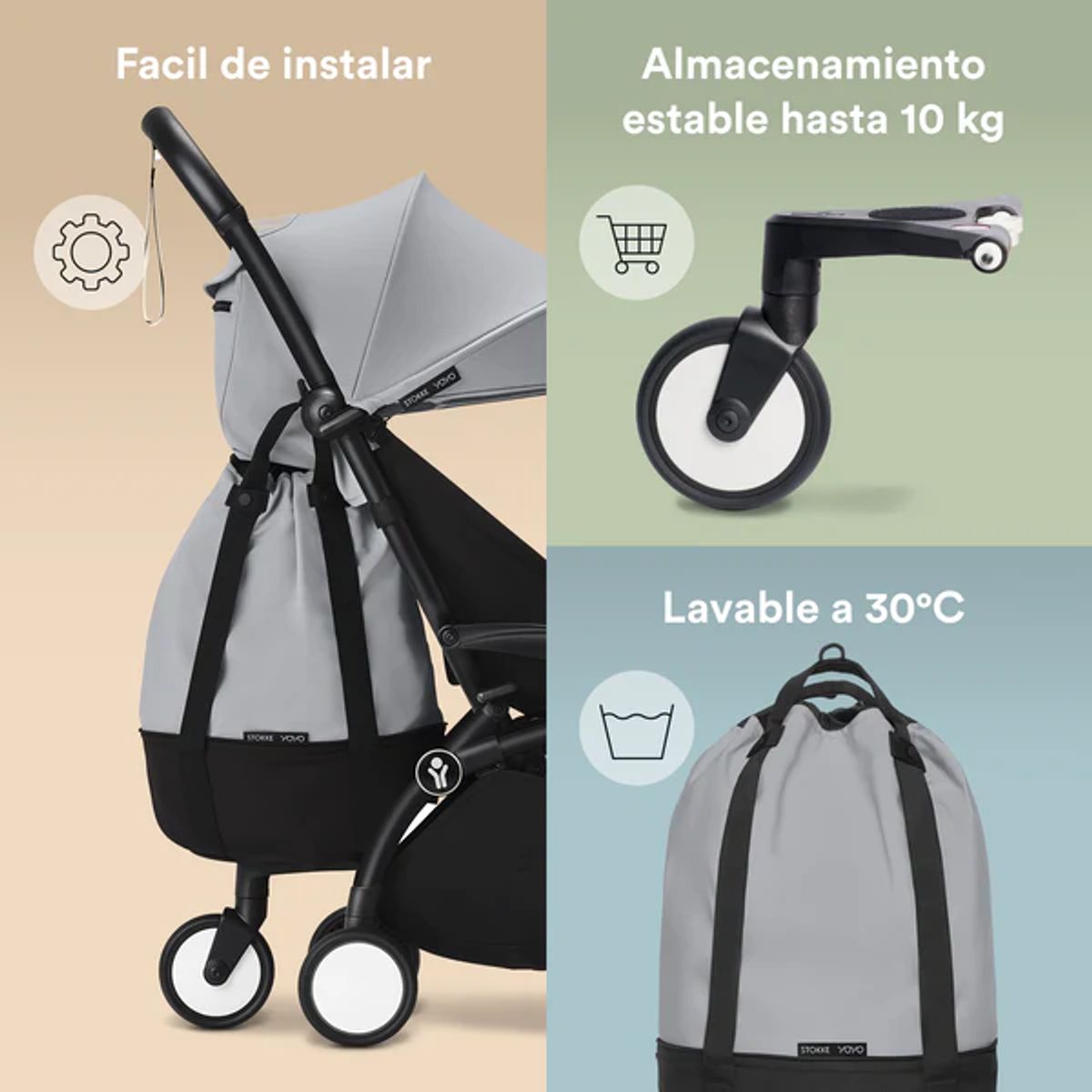 STOKKE - Bolso para Coche Ultracompacto Stokke® YOYO² - Stone - YOYO by Stokke