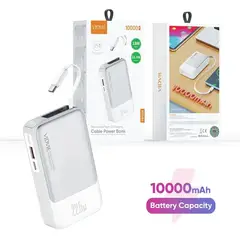 GENERICO - Power Bank Vidvie 10000 Mah Retractable Type-c Charging Cable Power Bank PB7028