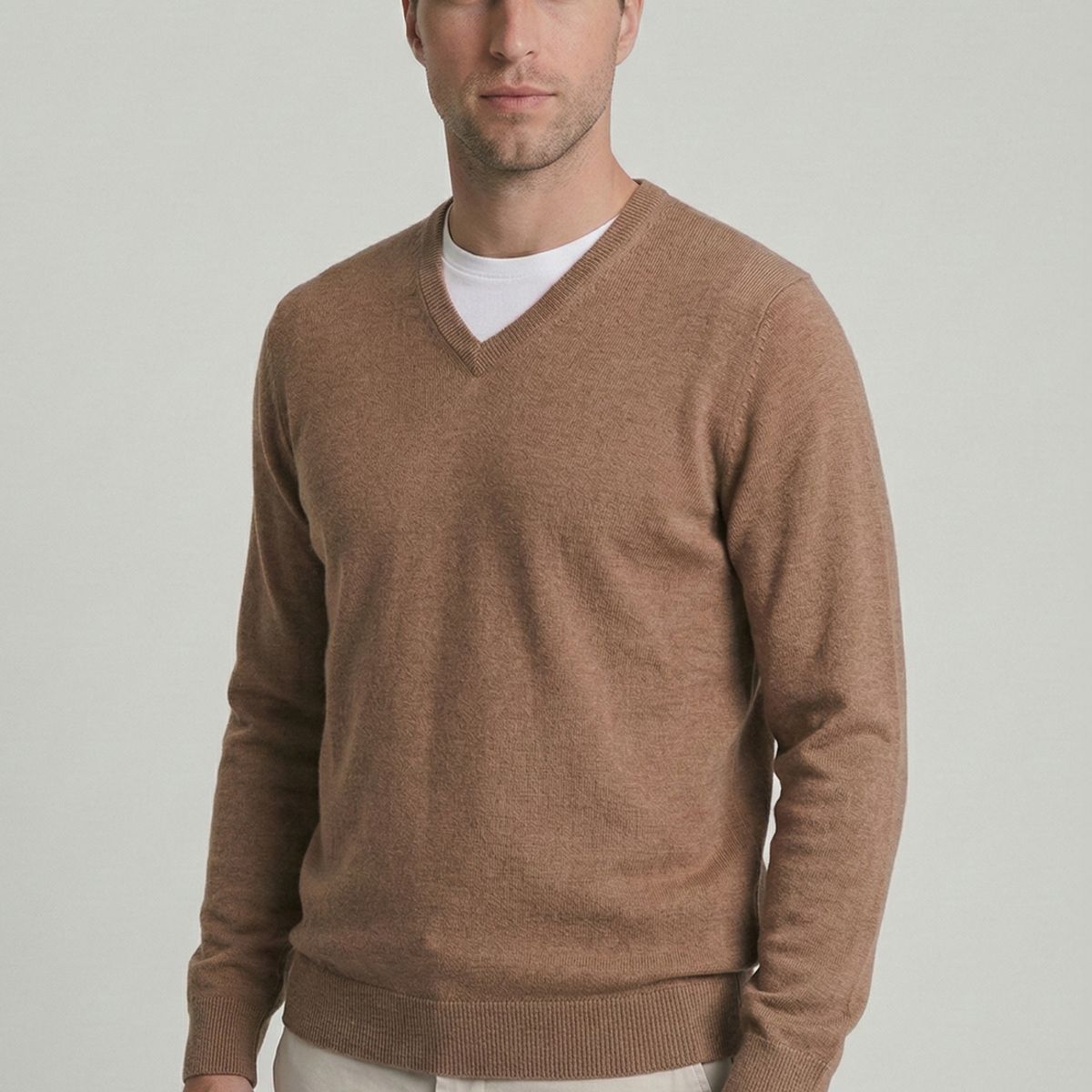 NEW MAN - Sweater Monaco Camel Melange New Man